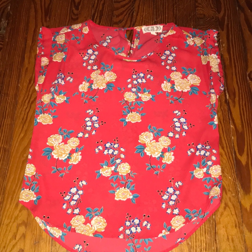 Pink Rose floral top